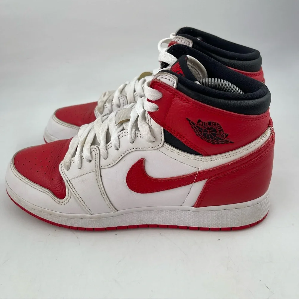 👞 Nike Air Jordan 1 Retro High OG Heritage-SZ 6.5-Red White 575441-161 Sneakers
